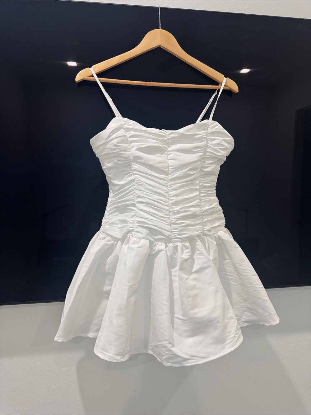 Altar'd State White Ruched Mini Dress